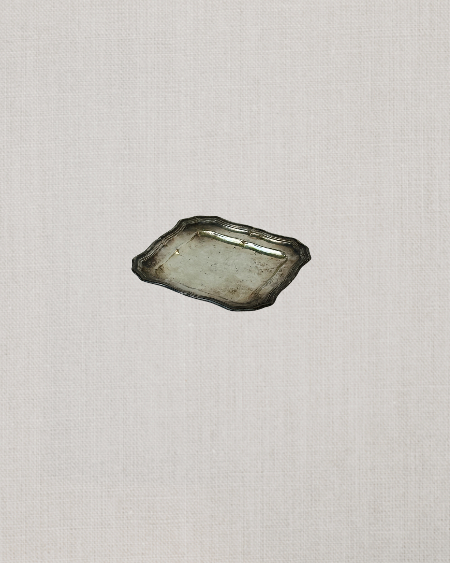 Aged Silver Trinket Tray - Square