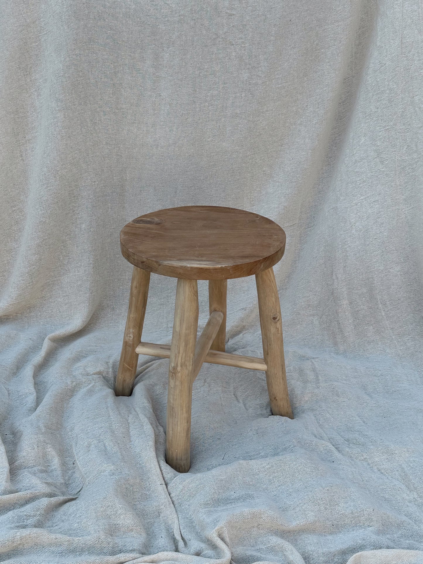 RUSTIC WOODEN ANTIQUE STOOL