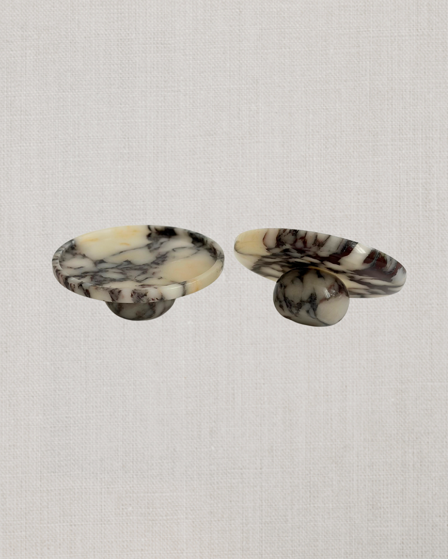 Viola Marble Tray with Round Pedestal