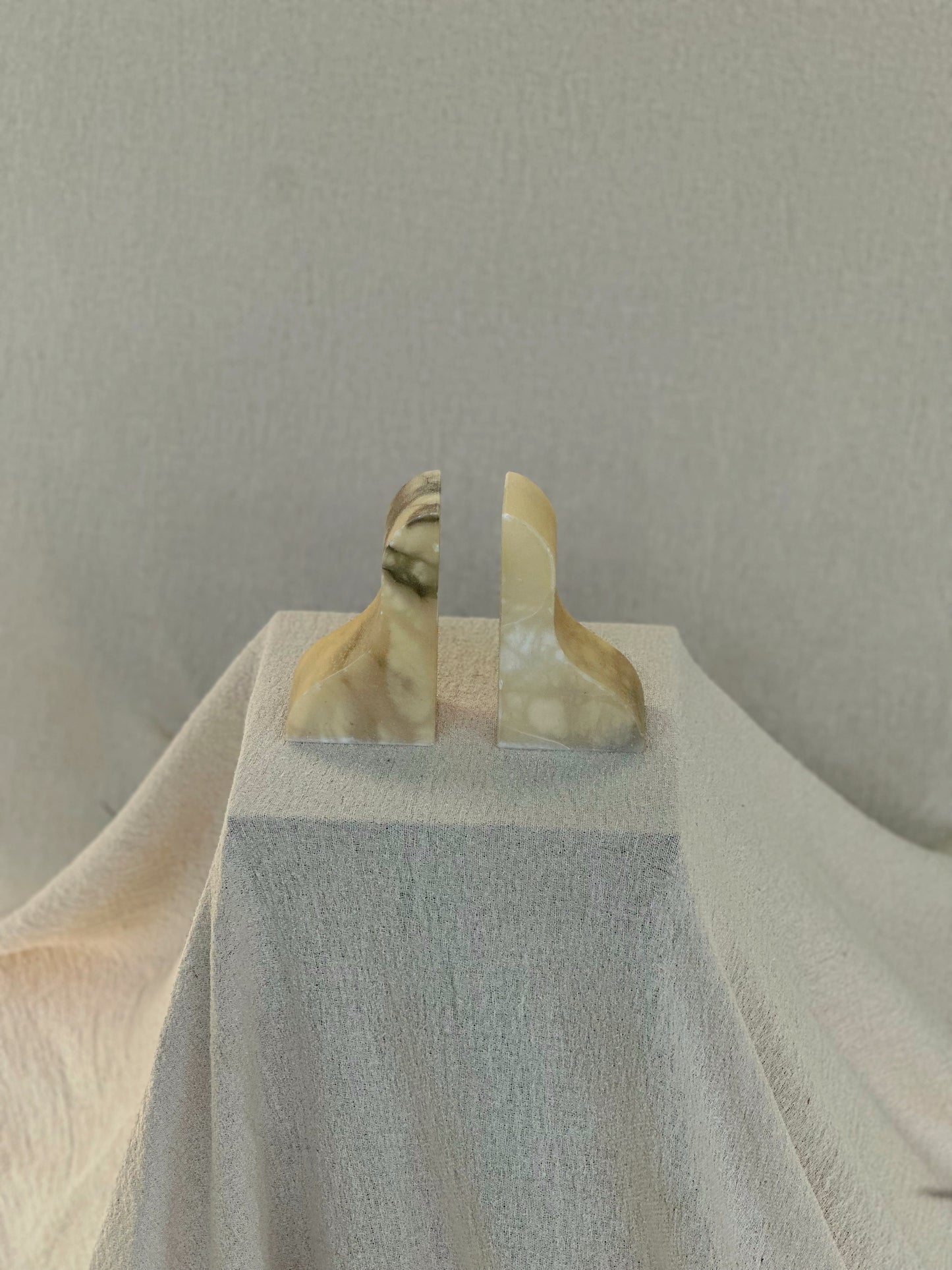 Antique Alabaster Marble Bookends